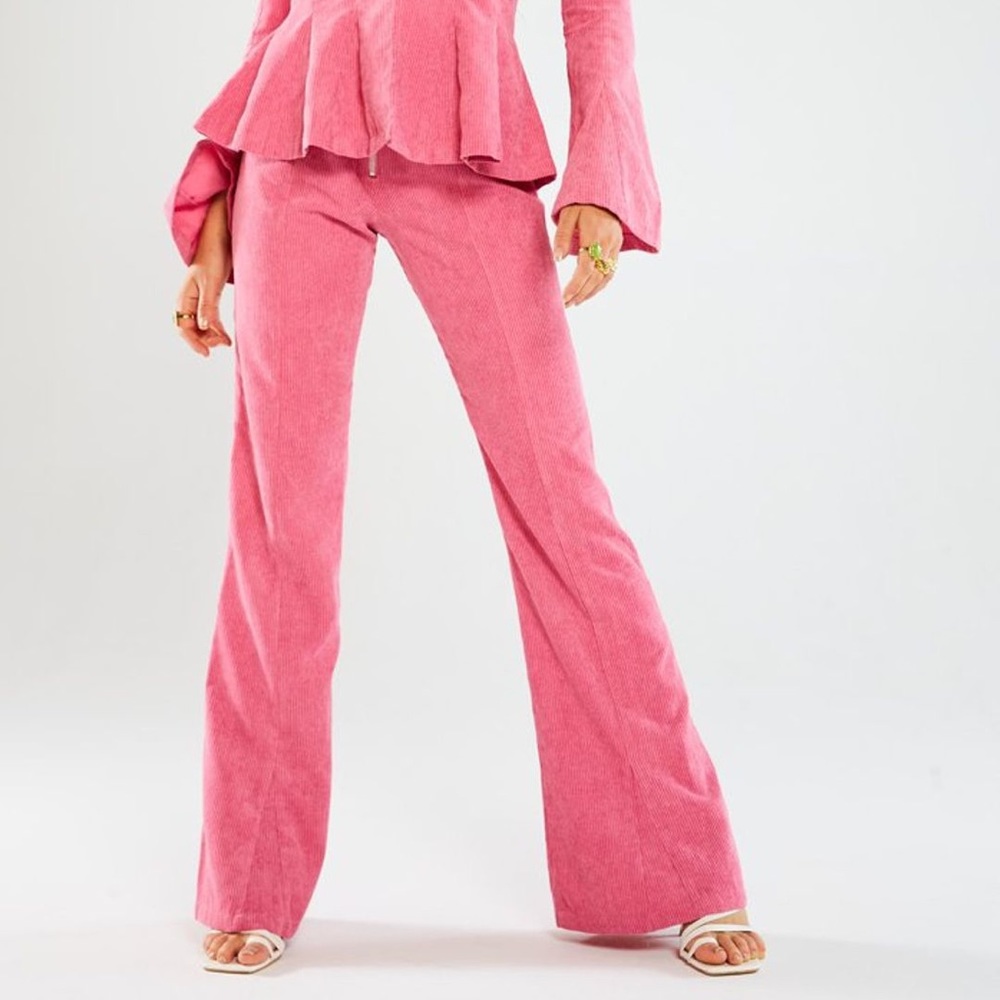 Jaded London Pink Flare Corduroy Pants